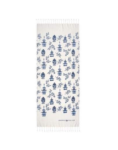 GREENWICH POLO CLUB PAREO PRINTED 80Χ180 3670 BLUE