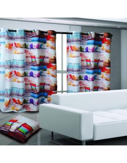 DAS HOME ΚΟΥΡΤΙΝΑ+ΜΑΞ 140Χ280 ΣΧ.9245 HAPPY ΚΑΦΕ, ΣΙΕΛ