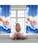 DAS KIDS 2122 ΚΟΥΡΤΙΝΑ-ΚΡΙΚΟΥΣ 140Χ280 ΜΠΛΕ, ΣΙΕΛ, ΣΟΜΟΝ