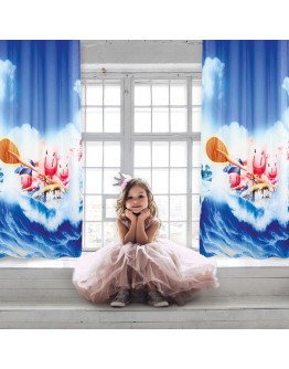 DAS KIDS 2122 ΚΟΥΡΤΙΝΑ-ΚΡΙΚΟΥΣ 140Χ280 ΜΠΛΕ, ΣΙΕΛ, ΣΟΜΟΝ