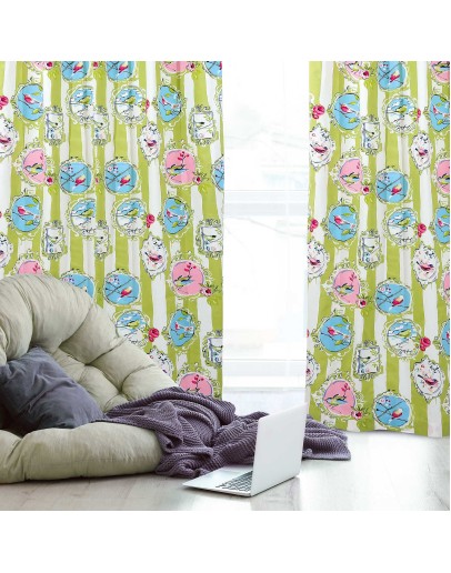 DAS HOME 2059 ΚΟΥΡΤΙΝΑ 140Χ280 ΜΕ ΤΡΟΥΚΣ ΓΑΛΑΖΙΟ, ΛΑΧΑΝΙ, ΡΟΖ