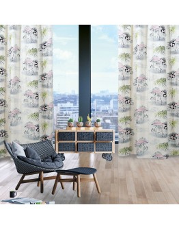 DAS HOME 2063 ΚΟΥΡΤΙΝΑ 140Χ280 ΜΕ ΤΡΟΥΚΣ ΓΚΡΙ, ΛΑΧΑΝΙ, ΡΟΖ