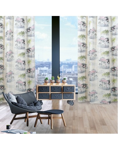 DAS HOME 2063 ΚΟΥΡΤΙΝΑ 140Χ280 ΜΕ ΤΡΟΥΚΣ ΓΚΡΙ, ΛΑΧΑΝΙ, ΡΟΖ