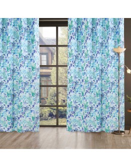 DAS HOME 2102 ΚΟΥΡΤΙΝΑ 140Χ260 ΜΕ ΤΡΟΥΚΣ ΜΕΝΤΑ, ΜΠΛΕ, ΤΥΡΚΟΥΑΖ