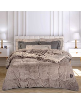 GREENWICH POLO CLUB ΚΟΥΒΕΡΤΟΠΑΠΛΩΜΑ RABBIT FAUX FUR KING ESSENTIAL 3953 TAUPE