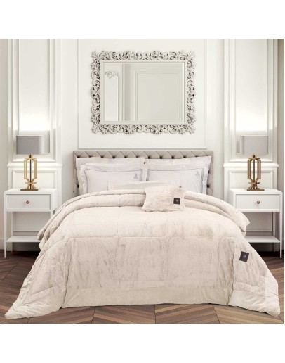 GREENWICH POLO CLUB ΚΟΥΒΕΡΤΟΠΑΠΛΩΜΑ RABBIT FAUX FUR KING PREMIUM 3962 IVORY