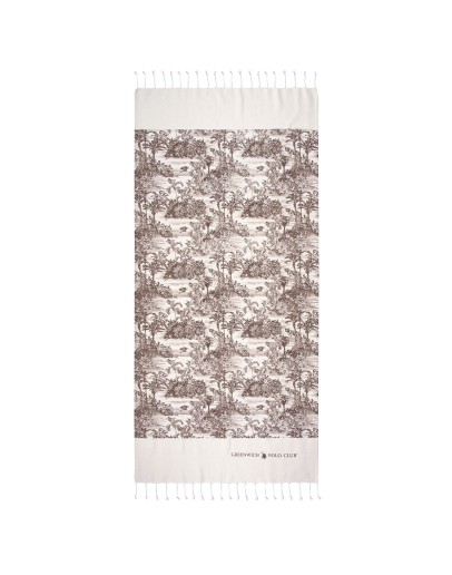 GREENWICH POLO CLUB PAREO PRINTED 80Χ180 3668 BROWN