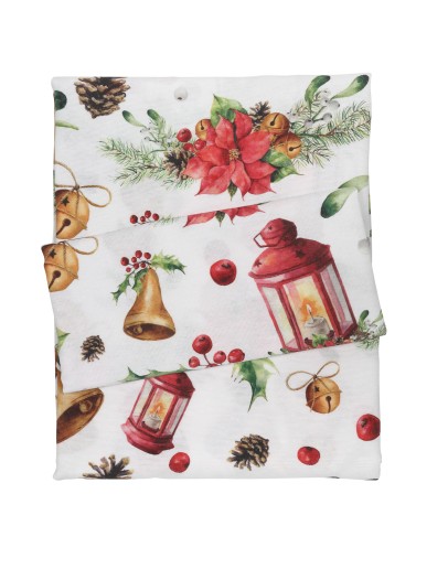 DAS HOME CHRISTMAS ΤΡΑΠΕΖΟΜΑΝΤΗΛΟ 140Χ180 0624 ΚΟΚΚΙΝΟ, ΜΠΕΖ, ΧΡΥΣΟ