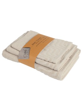 DAS HOME ΣΕΤ ΠΕΤΣΕΤΕΣ 3ΤΕΜΑΧΙΩΝ BEST 0880 BEIGE