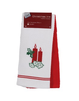 DAS HOME CHRISTMAS ΠΟΤΗΡΟΠΑΝΑ ΣΕΤ 2ΤΜΧ 40X60 0629 ΚΟΚΚΙΝΟ, ΛΕΥΚΟ