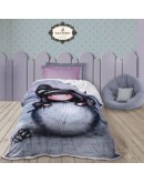 SANTORO GORJUSS 5033 ΚΟΥΒΕΡΤΑ FLEECE SHERPA 160X220 THE SNOW GIRL ΓΚΡΙ