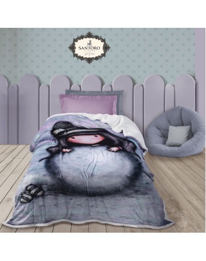 SANTORO GORJUSS 5033 ΚΟΥΒΕΡΤΑ FLEECE SHERPA 160X220 THE SNOW GIRL ΓΚΡΙ
