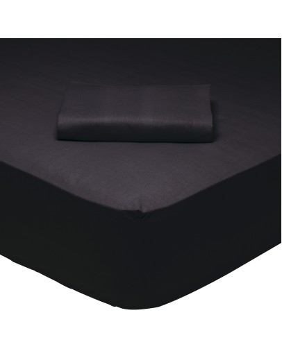 DAS HOME ΣΕΝΤΟΝΙ ΗΜΙΔΙΠΛΟ ΜΕ ΛΑΣΤΙΧΟ 120*200+35 BLACK 1015 BLACK