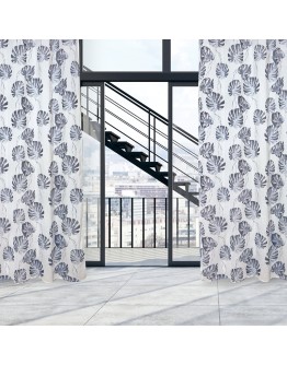 DAS HOME 2177 ΚΟΥΡΤΙΝΑ 140Χ260 ΜΕ ΤΡΟΥΚΣ ΓΚΡΙ, ΕΚΡΟΥ