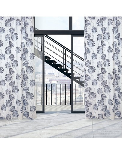 DAS HOME 2177 ΚΟΥΡΤΙΝΑ 140Χ260 ΜΕ ΤΡΟΥΚΣ ΓΚΡΙ, ΕΚΡΟΥ