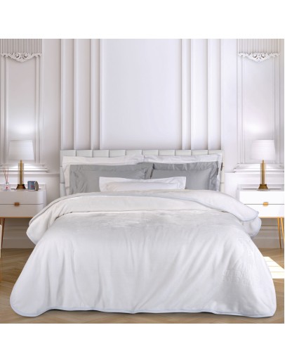 GREENWICH POLO CLUB ΚΟΥΒΕΡΤΑ VELOUR ΥΠΕΡΔΙΠΛΗ ESSENTIAL 3470 WHITE