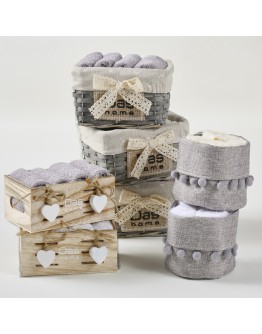 DAS HOME ΣΕΤ ΠΕΤΣΕΤΕΣ 4ΤΕΜΑΧΙΩΝ SOFT 4008 TAUPE