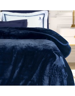 GREENWICH POLO CLUB ΚΟΥΒΕΡΤΑ VELOUR ΥΠΕΡΔΙΠΛH ESSENTIAL 3439 ΜΠΛΕ
