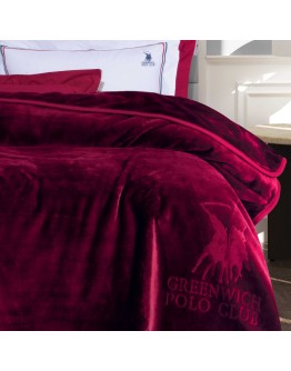 GREENWICH POLO CLUB ΚΟΥΒΕΡΤΑ VELOUR ΥΠΕΡΔΙΠΛH ESSENTIAL 3438 ΜΠΟΡΝΤΩ