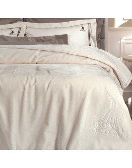 GREENWICH POLO CLUB ΚΟΥΒΕΡΤΑ VELOUR ΜΟΝΗ ESSENTIAL 3441 WHITE