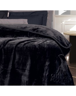 GREENWICH POLO CLUB ΚΟΥΒΕΡΤΑ VELOUR ΜΟΝΗ ESSENTIAL 3440 ΜΑΥΡΟ