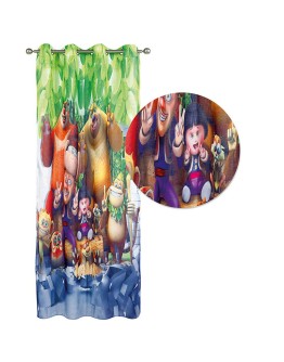 DAS KIDS 2123 ΚΟΥΡΤΙΝΑ ΜΕ ΚΡΙΚΟΥΣ 140Χ280 ΓΚΡΙ, ΚΑΦΕ, ΜΠΕΖ, ΠΡΑΣΙΝΟ