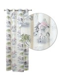 DAS HOME 2063 ΚΟΥΡΤΙΝΑ 140Χ280 ΜΕ ΤΡΟΥΚΣ ΓΚΡΙ, ΛΑΧΑΝΙ, ΡΟΖ