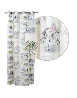 DAS HOME 2063 ΚΟΥΡΤΙΝΑ 140Χ280 ΜΕ ΤΡΟΥΚΣ ΓΚΡΙ, ΛΑΧΑΝΙ, ΡΟΖ