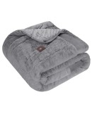 GREENWICH POLO CLUB ΚΟΥΒΕΡΤΟΠΑΠΛΩΜΑ RABBIT FAUX FUR KING PREMIUM 3964 GREY
