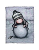 SANTORO GORJUSS 5033 ΚΟΥΒΕΡΤΑ FLEECE SHERPA 160X220 THE SNOW GIRL ΓΚΡΙ