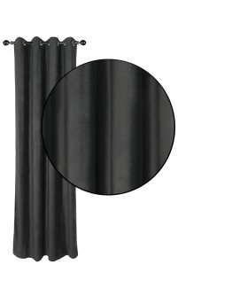 DAS HOME ΚΟΥΡΤΙΝΑ ΜΕ ΚΡΙΚΟΥΣ 140Χ270 2232 ΓΚΡΙ ΣΚΟΥΡΟ