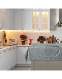 DAS HOME CHRISTMAS ΤΡΑΠΕΖΟΜΑΝΤΗΛΟ 140Χ180 0714 ΑΣΗΜΙ, ΓΚΡΙ