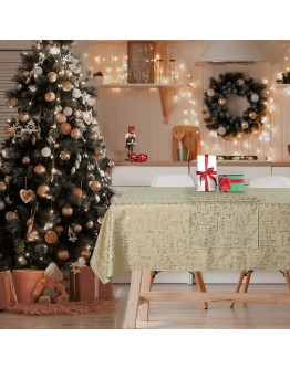 DAS HOME CHRISTMAS ΤΡΑΠΕΖΟΜΑΝΤΗΛΟ 140Χ220 0715 ΜΠΕΖ, ΧΡΥΣΟ