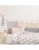 DAS BABY ΚΟΥΒΕΡΤΑ-ΜΟΥΣΕΛΙΝΑ ΑΓΚΑΛΙΑΣ RELAX 6621 ΚΟΚΚΙΝΟ, ΛΕΥΚΟ