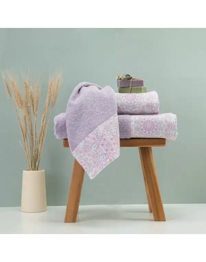 Borea: Σετ Πετσέτες 3 τεμαχίων, Μάνταλα, Λιλά
