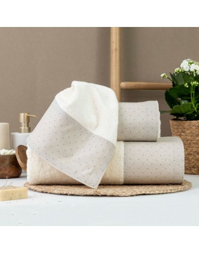 Borea: Σετ Πετσέτες 3 τεμαχίων, Pois, Εκρού