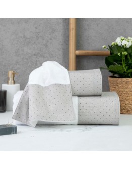 Borea: Σετ Πετσέτες 3 τεμαχίων, Pois, Λευκό