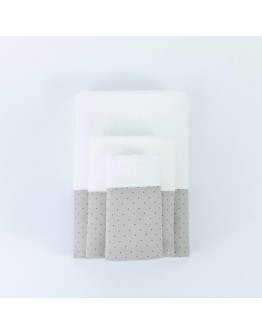 Borea: Σετ Πετσέτες 3 τεμαχίων, Pois, Λευκό