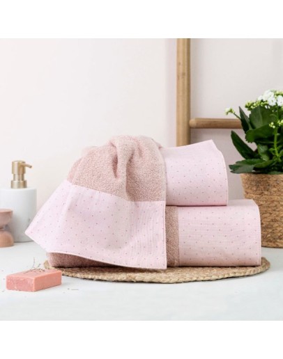 Borea: Σετ Πετσέτες 3 τεμαχίων, Pois, Πούδρα