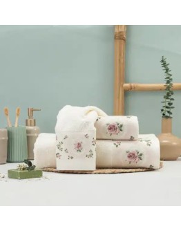 Borea: Σετ Πετσέτες 3 τεμαχίων, Wildrose, Εκρού