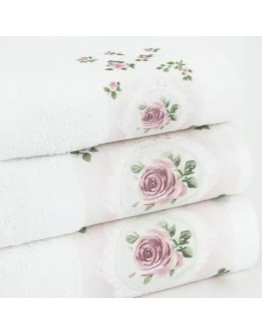 Borea: Σετ Πετσέτες 3 τεμαχίων, Wildrose, Λευκό