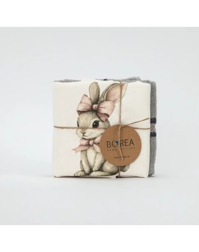 Borea: Σετ Ποτηρόπανα Κουζίνας, Pink Rabbit