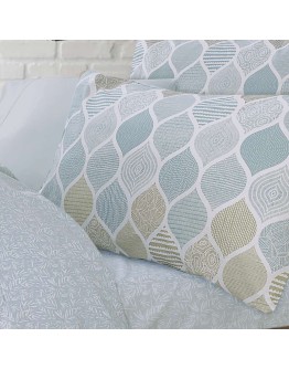 Espree: Σετ σεντόνια μονά Geo Blue, 3 τεμαχίων με λάστιχο