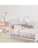 DAS BABY ΚΟΥΒΕΡΤΑ-ΜΟΥΣΕΛΙΝΑ ΑΓΚΑΛΙΑΣ RELAX 6621 ΚΟΚΚΙΝΟ, ΛΕΥΚΟ