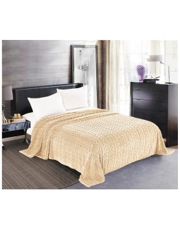 Silk Fashion: Κουβέρτα fleece Braid, Υπέρδιπλη, Ivory