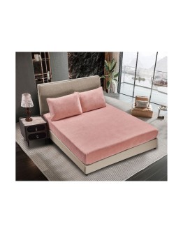 Silk Fashion: Σεντόνι fleece solid, υπέρδιπλο, old rose