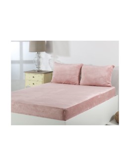 Silk Fashion: Σεντόνι fleece solid, υπέρδιπλο, old rose