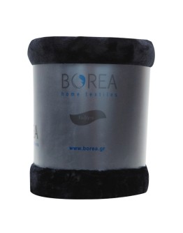 Borea: Χουχουλιάρικη κουβέρτα βελουτέ ΥΠΕΡΔΙΠΛΗ, Κ-4 μαύρο
