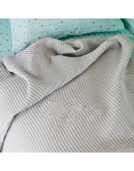 Melinen: Κουβέρτα πικέ κούνιας, Little star grey