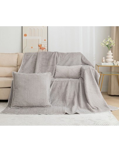 Silk Fashion: Αντιολισθητικό ριχτάρι 180Χ180, NX201 light grey